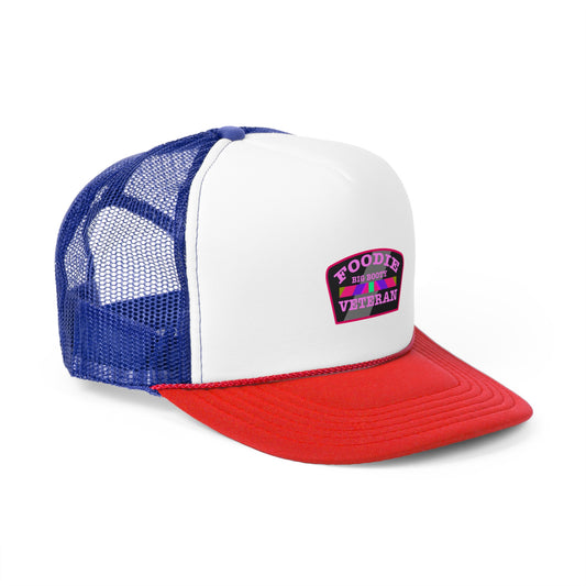 Foodie Veteran Trucker Cap | Fun Outdoor Hat for Chefs, Food Lovers, BBQ, Festivals, Birthdays