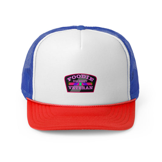 Foodie Veteran Trucker Cap | Fun Outdoor Hat for Chefs, Food Lovers, BBQ, Festivals, Birthdays